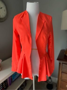 Naven Bright Coral Peplum Blazer